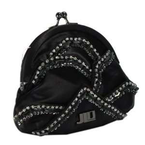    JLO by Jennifer Lopez Black Crystal Clutch Handbag 
