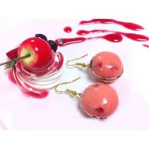 Macaron earrings Framboise pink raspberry mixed/adorable fake dessert 