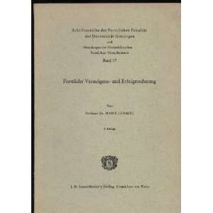   Forstlichen Versuchsanstalt, 17) . Hans Lemmel  Books