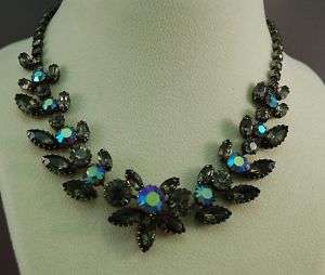 Gorgeous Aurora Borealis Rhinestone Vintage Necklace  