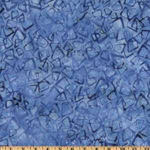 44 Wide Artisan Batiks: Retro Metro Abstract Triangles Lapis Fabric 