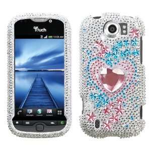 Star Track Diamante Phone Protector Faceplate Cover For HTC myTouch 4G 