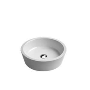  Traccia Round White Ceramic Countertop Bathroom Sink