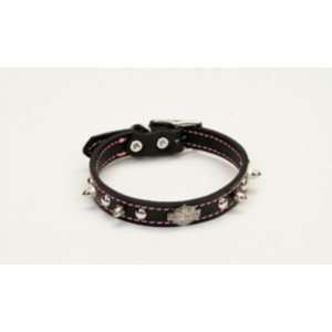 Harley Davidson Leather Spike Collar, 14 Inches by 5/8. Black with 