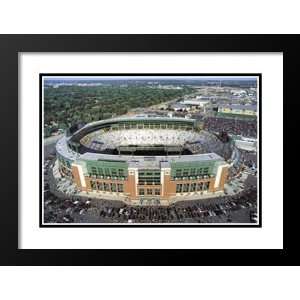   Framed and Double Matted Art 31x37 New Lambeau Field Home & Kitchen