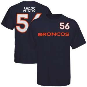   56 Robert Ayers Youth Navy Blue Game Gear T shirt: Sports & Outdoors