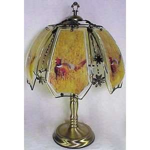  6 Panel Antique Brass Touch Lamp