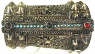 VINTAGE FILIGREE CUFF BRACELET RENAISSANCE STYLE SILVER  