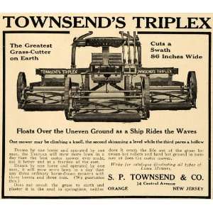   Triplex Orange New Jersey Grass Mower   Original Print Ad Home