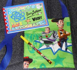 DISNEY Toy Story 3 BUZZ & WOODY Autograph Book/Bag/Pen  