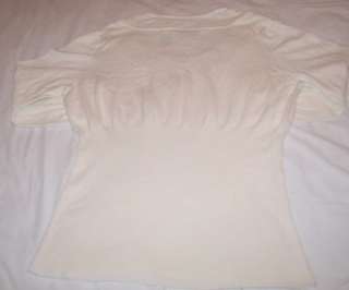 Axcess Liz Claiborne Sweater Top Womens size XL X Large Ivory Scooped 