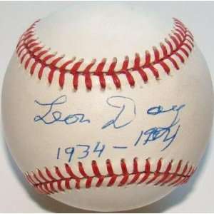 Leon Day Signed Baseball   with 1934 1954 Inscription   Autographed 