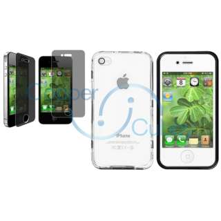 Touchable Crystal Case Cover+Privacy Protector for iPhone 4 s 4s New 
