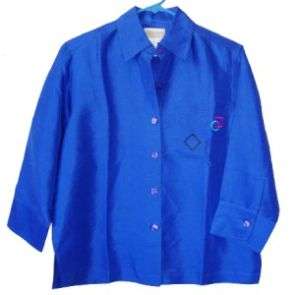 Radiant Coldwater Creek SM Bright Blue Silk Blouse!  