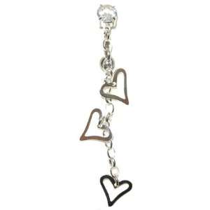  Cluster of Hearts Top Down Belly Button Ring with Quality 