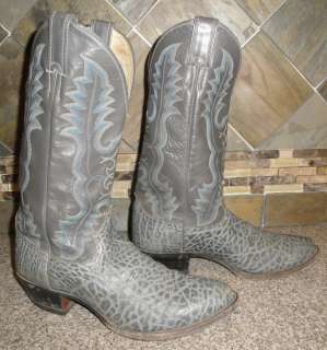 Mens JUSTIN Sz 8.5D Style 2225 Cowboy Boots Grey Pattered Leather 