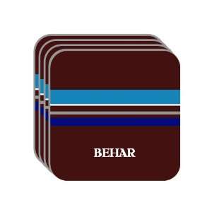 Personal Name Gift   BEHAR Set of 4 Mini Mousepad Coasters (blue 