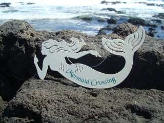 MERMAID CROSSING Nautical Island Beach Cantina Tiki Bar Decor Sign NEW 