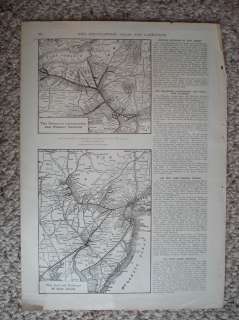 ANTIQUE MAP CENTRAL RAILROAD OF NEW JERSEY OHIO ++ NR  