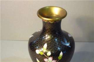 Japanese Old Enamel CLoisonne Vase Beautiful Flower  
