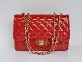 Fashion Lady Handbag Shoulder Bag Patent Cow Leather Quilt Bag 3 