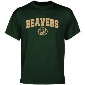  Bemidji State Beavers Forest Green Logo Arch T shirt 