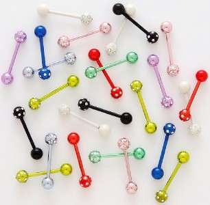 Neon Infinity CZ Barbell Tongue Ring  