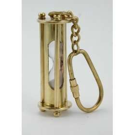    Shiny brass Sand timer keychain Keychain hourglass 