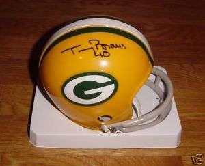 PACKERS Tom Brown signed mini helmet w/#40 AUTO AUTOGRAPHED Green Bay 