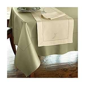   Hemstitch Napkin Pair Monogrammed F Ivory 