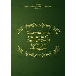 Observationes criticae in C. Cornelii Taciti Agricolam microform 