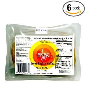 Ener G Foods Brown English Muffins with Flax, 12 Ounce Packages (Pack 