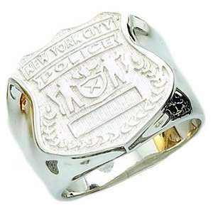    Mens Stering Silver New York City Police Ring (Size 11): Jewelry