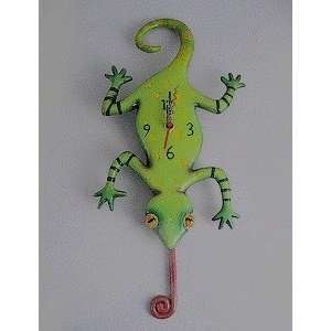  Allen designs clock gecko hand painted resin art wall clock 