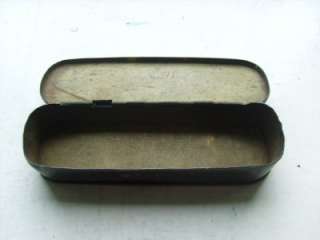 EARLY ANTIQUE 19TH CENTURY BRASS TOBACCO TIN BOX ENGRAVED THO  