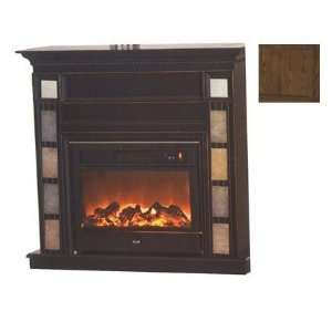   Corner Fireplace Mantel with Tile   Chocolate Mousse