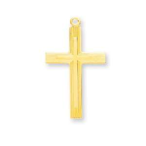 Medium Fancy Cross w/24Chain   Boxed 14k Gold Over St Sterling Silver 