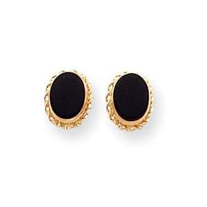  14k Bezel Onyx Earrings SE820 Jewelry