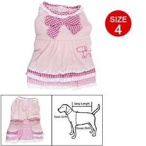   Round Neck Bowtie Decor Tiered Dress Size 4 for Dog Pet: Pet Supplies