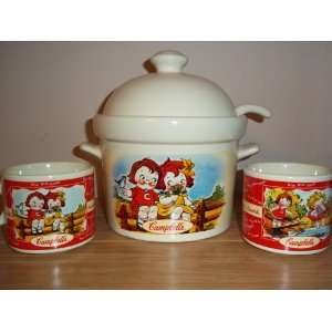  Campbells Soup 4 pc. Soup dish w/cups and Ladel 