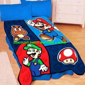 Super Mario Time to Team Up Fleece Plush Throw Blanket  