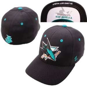  Zephyr San Jose Sharks Powerplay Fitted Hat 7 3/8: Sports 
