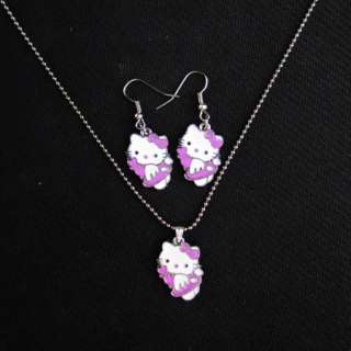 Nice HelloKitty Girls Lady mini necklace Earring Gift BBG#03  