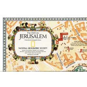  National Geographic Map the Old City Jerusalem, April 1996 