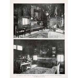  1925 Print Renaissance Interior Castillo Pedro Moreno Mora 