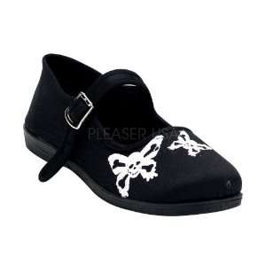  DEMONIA SASSIE 17 Black Canvas Flats 