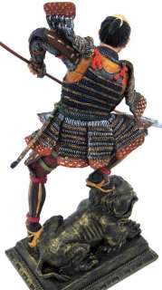 Naginatajutsu Samurai Warrior Statue Japan Hand Painted  