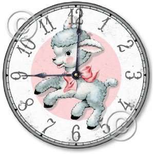   C9007 Vintage Style 10.5 Inch Baby Lamb Nursery Clock: Home & Kitchen