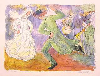 CHAIM GOLDBERG WEDDING DANCE LITHO JUDAIC ART  