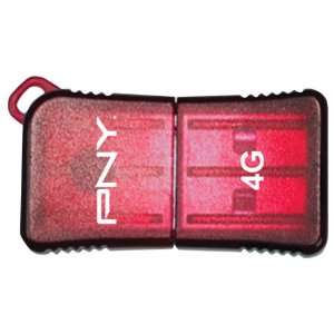  PNY 4 GB Micro Sleek USB Drive, Red P FDU4GBSLK/RED EF 